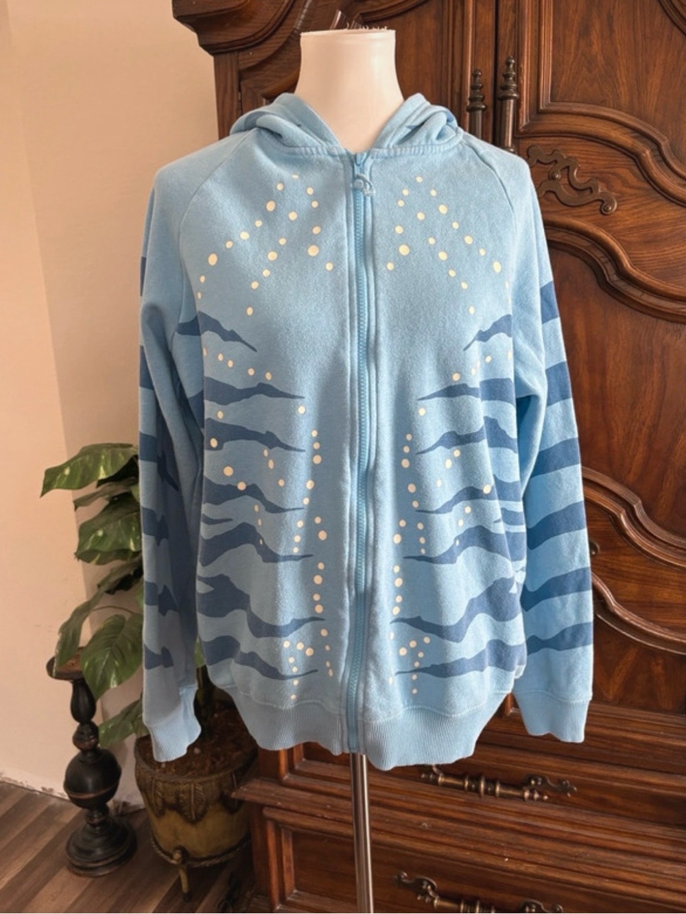 Disney Avatar Pandora Na'vi glow in the dark zippered Hoodie with Ears